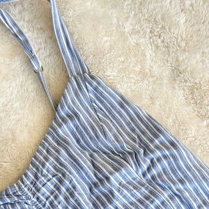 White and Blue Striped Hollister Flare Dress